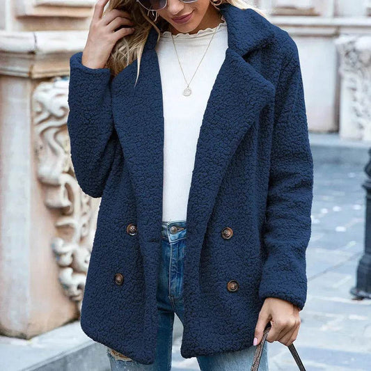 Lapel Winter Fleece Fluffy Jacket Cardigan Sweater for women - www.Shopthatapp.com