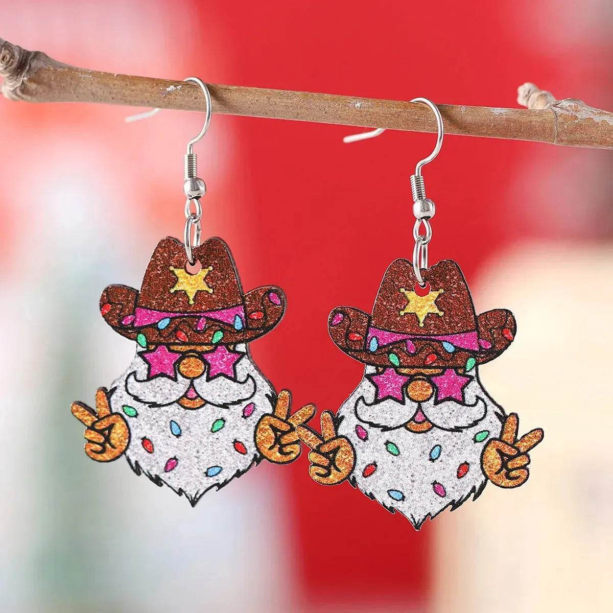 Funny Santa Claus Earrings Christmas Pendant Earrings Gift - www.Shopthatapp.com