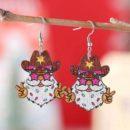 Funny Santa Claus Earrings Christmas Pendant Earrings Gift - www.Shopthatapp.com