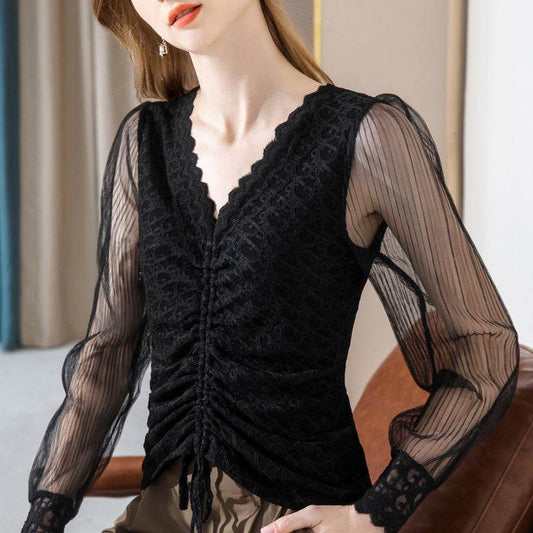 Summer Women Temperament  Work Office lace blouse top - www.Shopthatapp.com