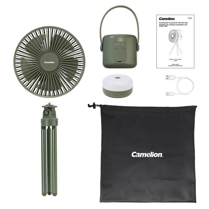 Camelion Rechargeable Camping Fan with LED Light-Camping supplies-www.Shopthatapp.com-Snake Oil Guru