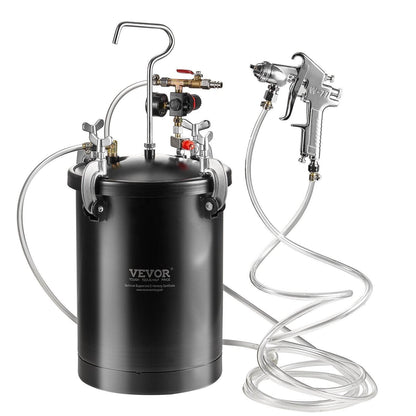 Spray Paint Pressure Pot Tank 15L 3.75gal Spray Gun Hoses Pressure Gauge - www.Shopthatapp.com