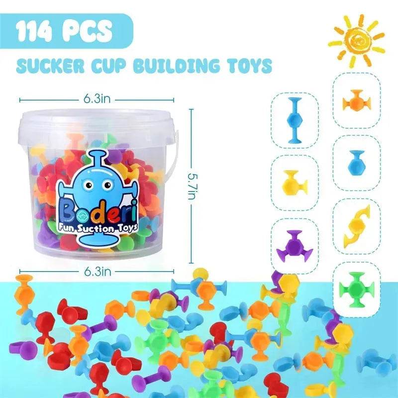 114pcs Silicone Suction cup building toys for Kids - www.Shopthatapp.com
