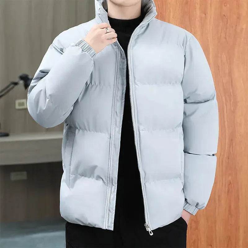 Winter Cotton padded Velvet Thick Stand Collar Rain Puffer Jacket for men - www.Shopthatapp.com