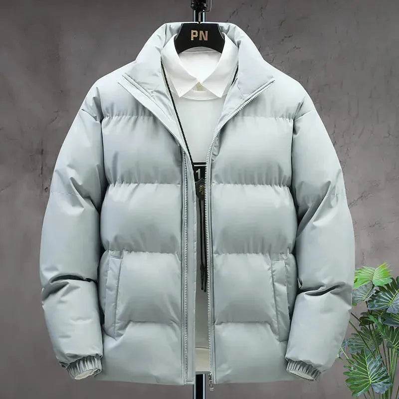 Winter Cotton padded Velvet Thick Stand Collar Rain Puffer Jacket for men - www.Shopthatapp.com