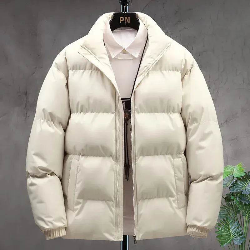 Winter Cotton padded Velvet Thick Stand Collar Rain Puffer Jacket for men - www.Shopthatapp.com