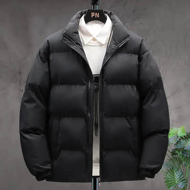 Winter Cotton padded Velvet Thick Stand Collar Rain Puffer Jacket for men - www.Shopthatapp.com