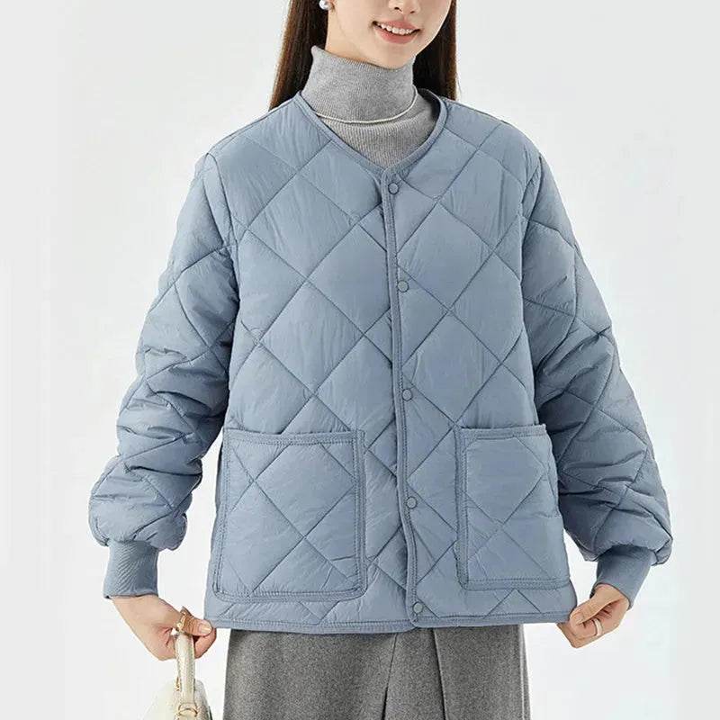 Quilted Padded Coat Winter Jacket With Pockets Lightweight Outerwear For Women's Clothing - www.Shopthatapp.com