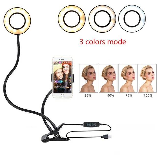 Live Streaming Light - LED Selfie Ring Light for Live Adjustable Makeup Light-8cm Stand - www.Shopthatapp.com