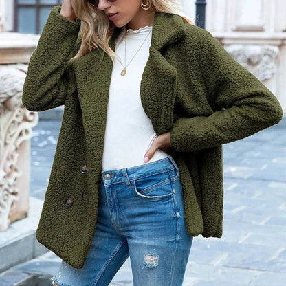 Lapel Winter Fleece Fluffy Jacket Cardigan Sweater for women - www.Shopthatapp.com