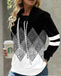 New Fashion Women's Pile Collar Printed Hoodie Pullover Top - www.Shopthatapp.com