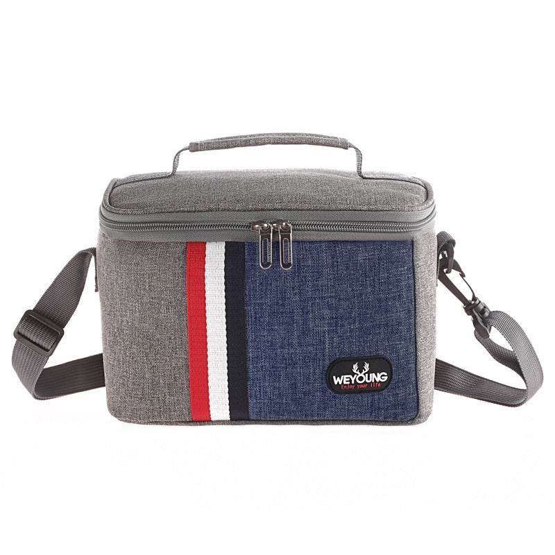 Striped Insulated Lunch Bag – Stylish Portable Tote for Work - www.Shopthatapp.com