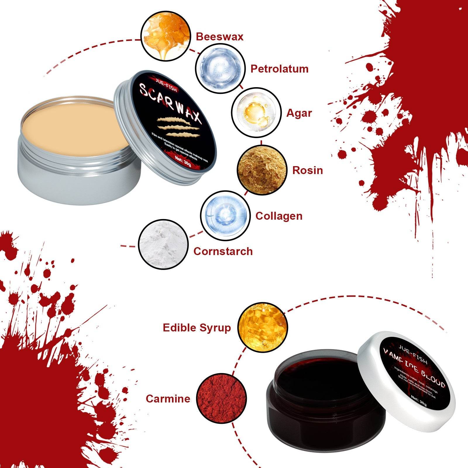 Halloween Makeup Kit, Simulates Plasma Skin Wax-Shaped Scar Water Wound Makeup Halloween Makeup Kit - www.Shopthatapp.com