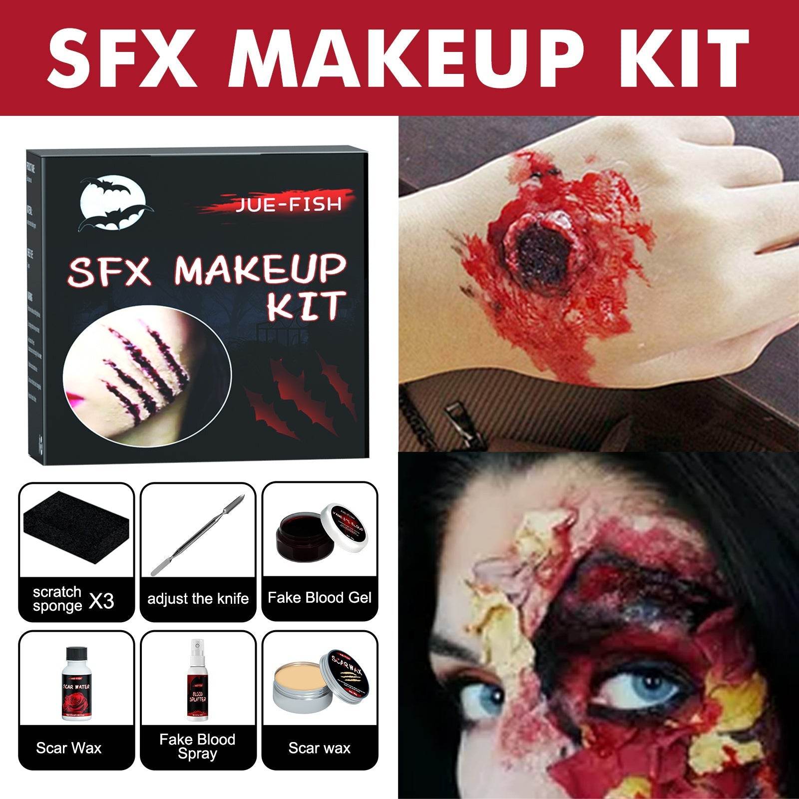 Halloween Makeup Kit, Simulates Plasma Skin Wax-Shaped Scar Water Wound Makeup Halloween Makeup Kit - www.Shopthatapp.com