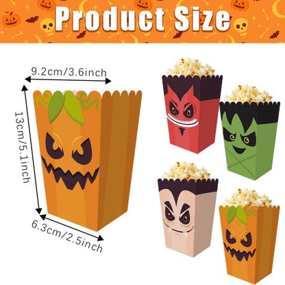 12 Pieces Halloween Popcorn Box Halloween Party Favor Snack Treat Boxes Candy Cookie Container Decorations Gifts For Popcorn Sales Halloween Party Favor Supplies - www.Shopthatapp.com