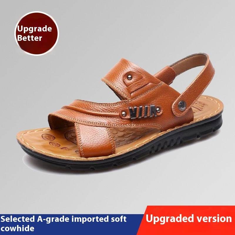 First Layer Cowhide Men's Sandals Summer Genuine Leather Sandals - www.Shopthatapp.com