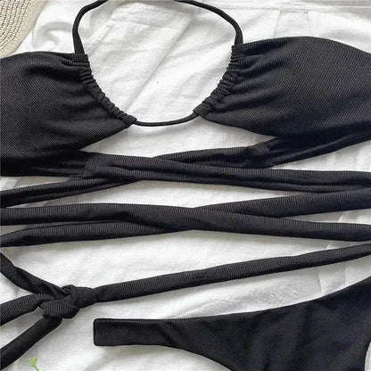 Solid Color Swimsuit Women Strappy Swimsuit Charming Bikini - www.Shopthatapp.com