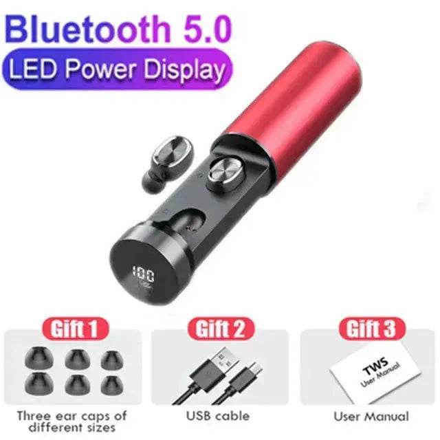 TWS Bluetooth Earphones V5.0 Wireless In-ear Stereo Sound MIC Headphones 8D HIFI Noise Canceling Sport Headsets for IOS Android - www.Shopthatapp.com