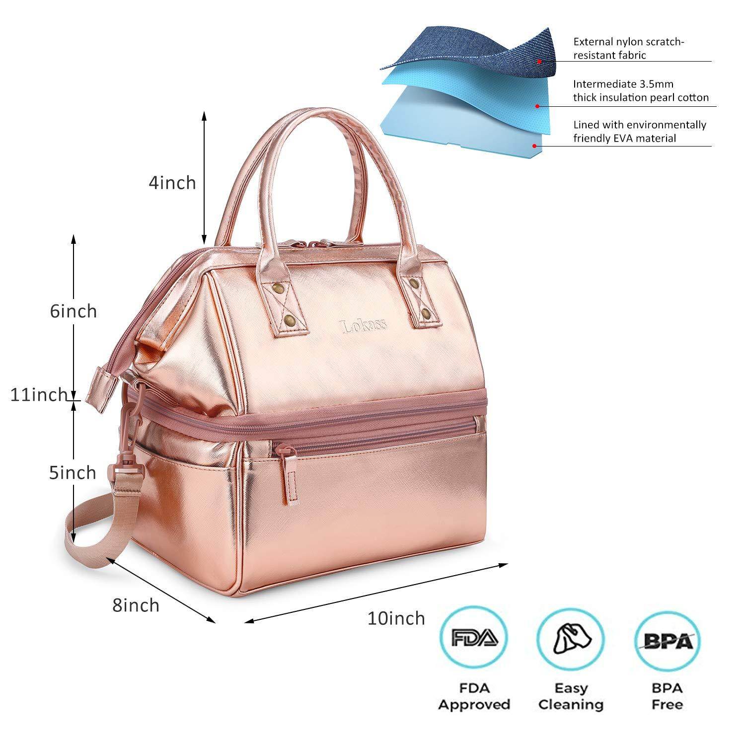 Women Fashion Commute Crossbody Nylon Waterproof Work Lunch Bag - www.Shopthatapp.com