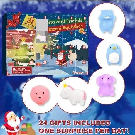 Dowmoo Christmas Pinch Joy Advent Calendar Blind Box, 24 Boxes Christmas Surprise Blind Box Rubber Animal Toys - www.Shopthatapp.com