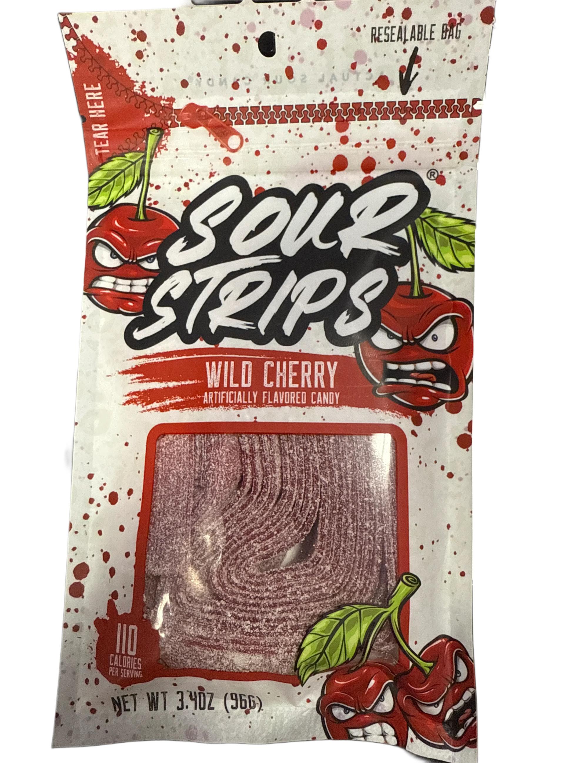Sour Strips Wild Cherry 96G U.S Edition - www.Shopthatapp.com