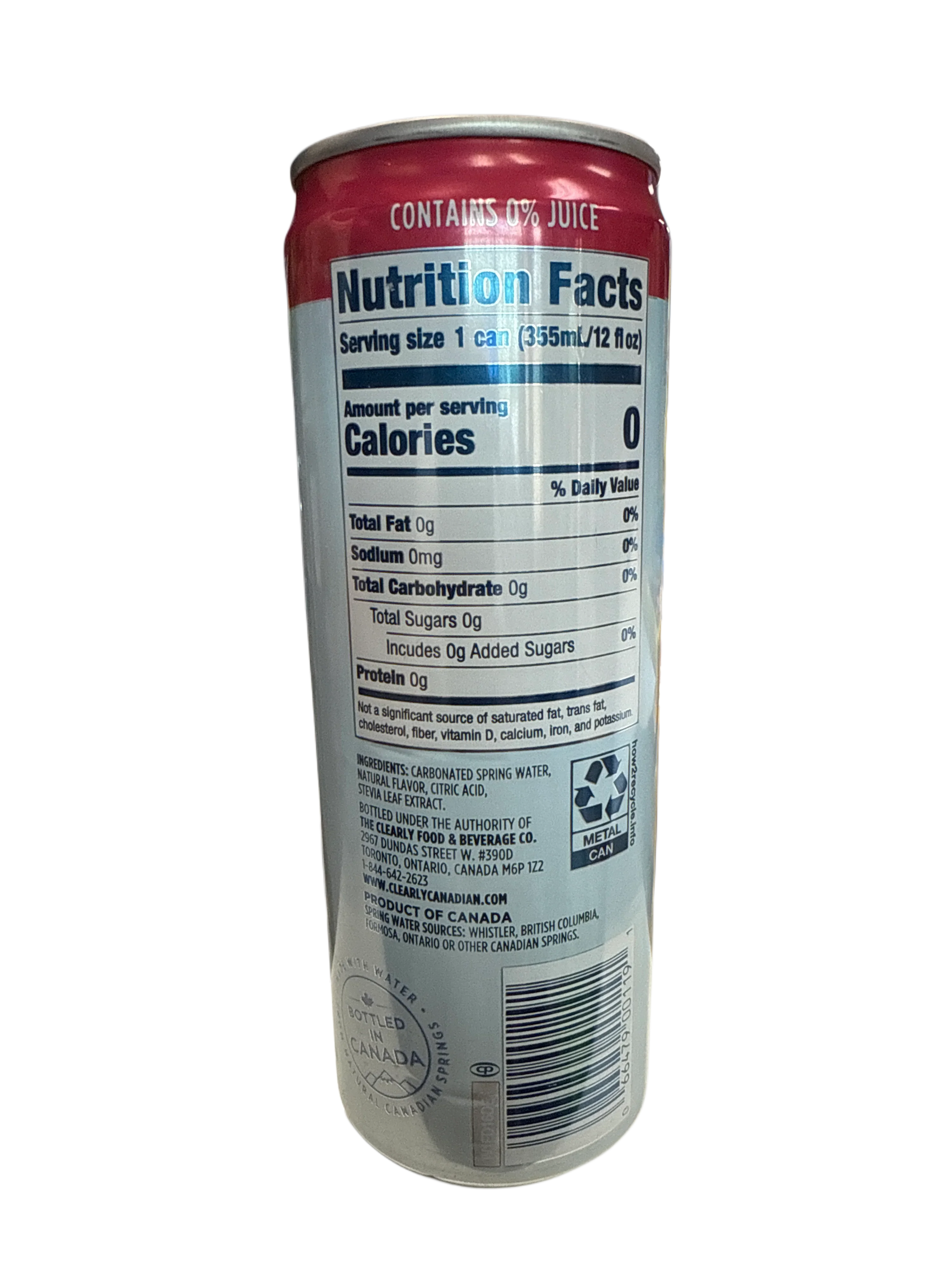 Clearly Canadian Zero Sugar Fresh Cherry Flavour 355ML - Canadian Edition - www.Shopthatapp.com