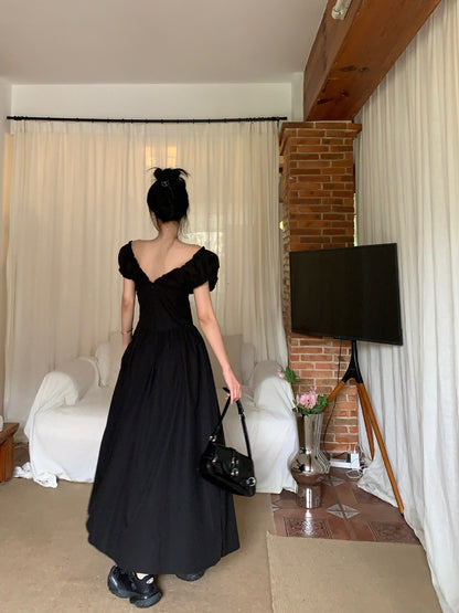 V-Back Ruched Midi Dress - www.Shopthatapp.com