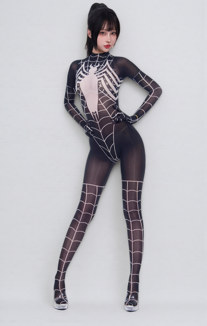 Super Hero Spider Sheer 10D Nylon Full Bodysuit Body Stocking Lingerie - www.Shopthatapp.com