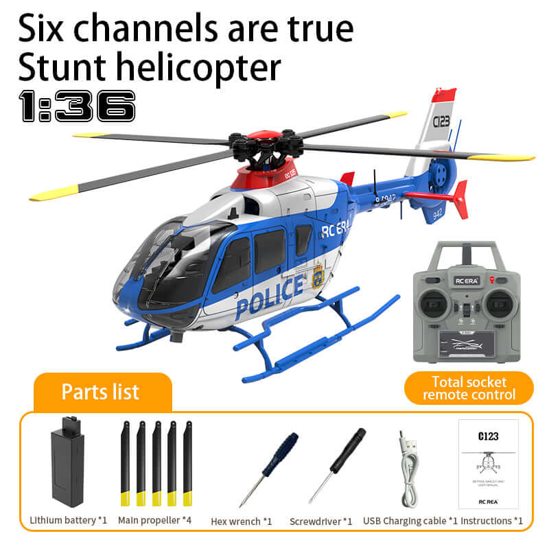 RC ERA C123 6CH Brushless RC Helicopter with Optical Flow, 3 Speed, 1-3 Batteries - www.Shopthatapp.com