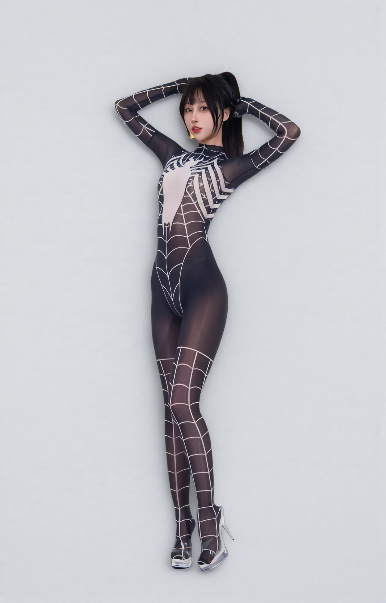 Super Hero Spider Sheer 10D Nylon Full Bodysuit Body Stocking Lingerie - www.Shopthatapp.com