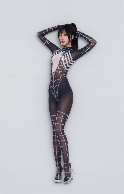 Super Hero Spider Sheer 10D Nylon Full Bodysuit Body Stocking Lingerie - www.Shopthatapp.com
