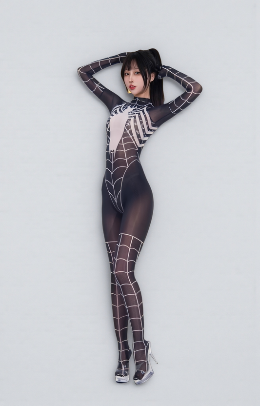 Super Hero Spider Sheer 10D Nylon Full Bodysuit Body Stocking Lingerie - www.Shopthatapp.com