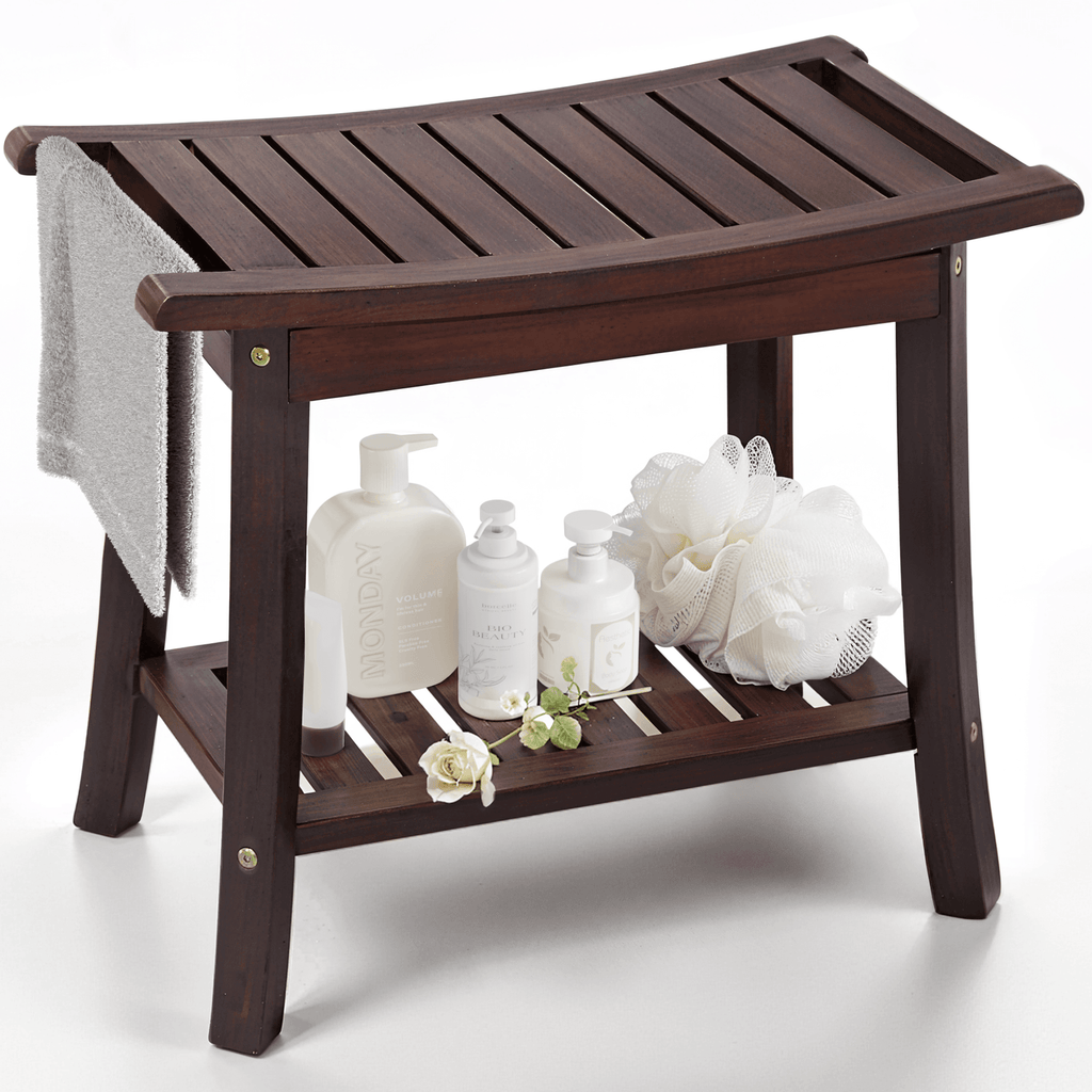 Tranquillo Wood Shower Bench, Shower Stool Wood - www.Shopthatapp.com