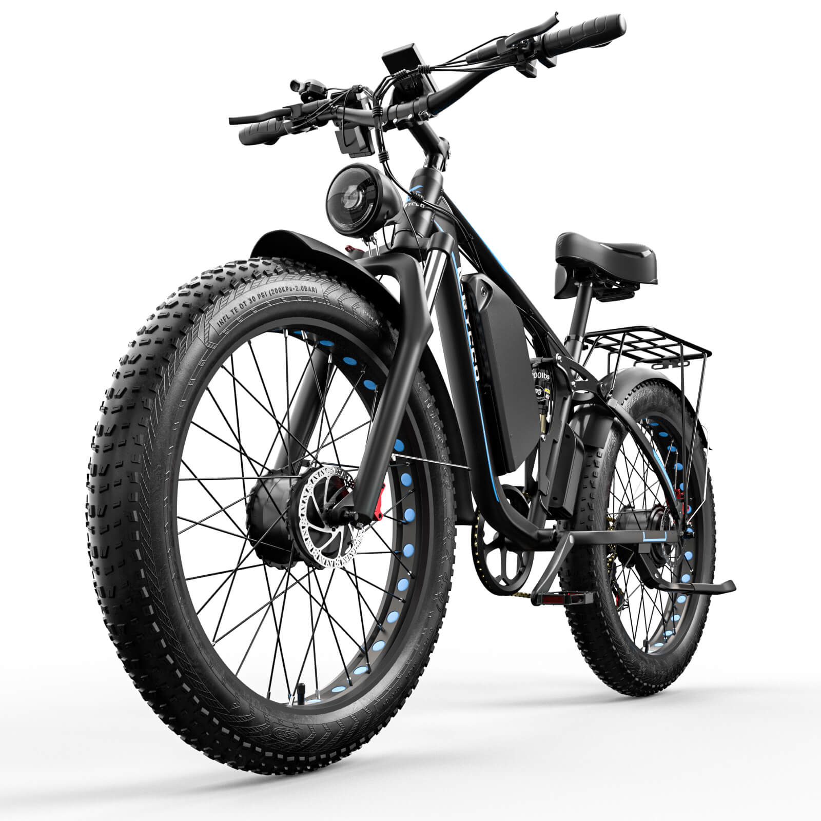 E·Bycco 26"EB7PRO Electric Bike 2000W Peak 3000W 52V23Ah Battery - www.Shopthatapp.com