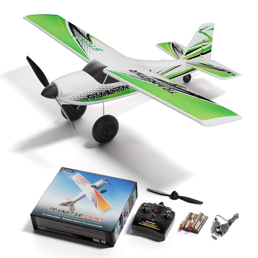 VolantexRC Trainstar 500mm Brushless RC Plane 2S/3S Power RTF – Green/Orange - www.Shopthatapp.com