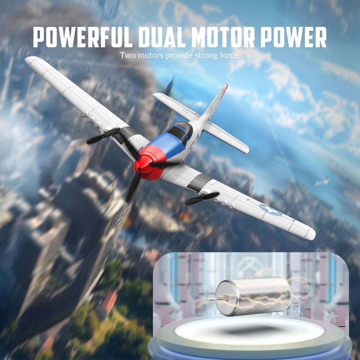 Volantex RC P51D 3CH RTF Airplane with Gyro – Beginner-Friendly RC Plane - www.Shopthatapp.com