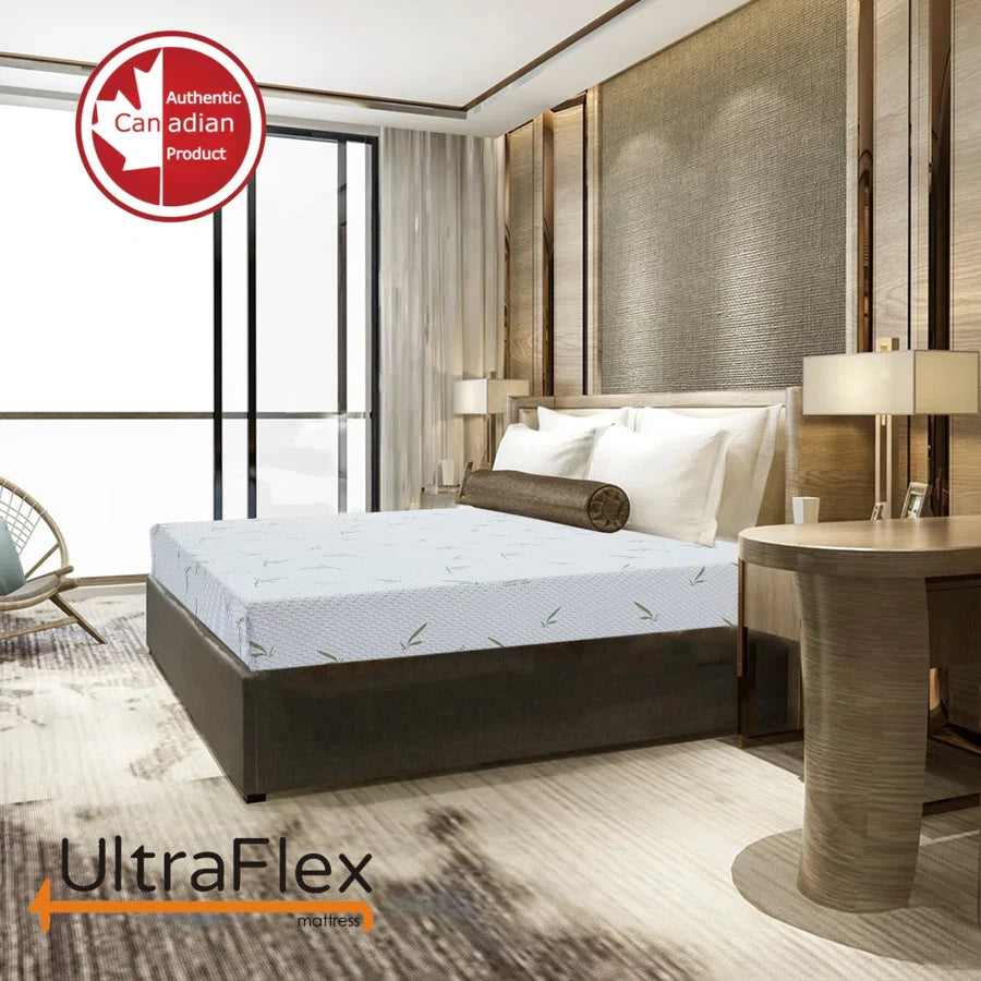 UltraFlex SleepTight – Canadian Made- Gel Memory Foam Mattress | CertiPUR-US® Certified, Cooling, Pressure Relief, Medium Firm, Fiberglass-Free, Bamboo Cover | Ideal for Bunk Beds, RVs & All Frames | Spinal Support & Motion Isolation - www.Shopthatapp.com