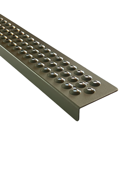 Aluminum Grip Stair Cover Treads - Pearl Mouse Gray, Includes Stainless Steel 1" Screws - 3" x 32" w/ 1" Nose - Www.Shopthatapp.com