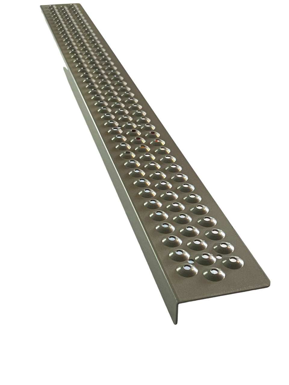 Aluminum Grip Stair Cover Treads - Pearl Mouse Gray, Includes Stainless Steel 1" Screws - 3" x 32" w/ 1" Nose - Www.Shopthatapp.com