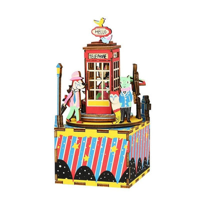 Kidstoylover: ROBOTIME 3D Wooden Puzzle Music Phone Booth - www.Shopthatapp.com