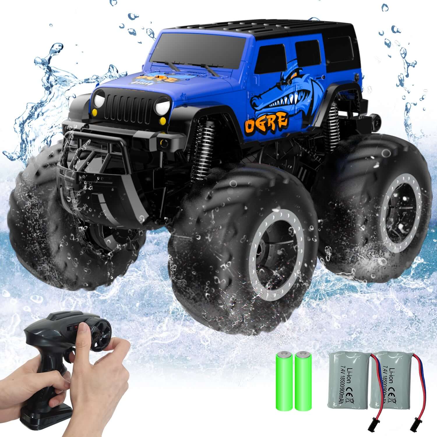 Amphibious All Terrain Off-Road Waterproof RC Monster Truck for Kids - www.Shopthatapp.com