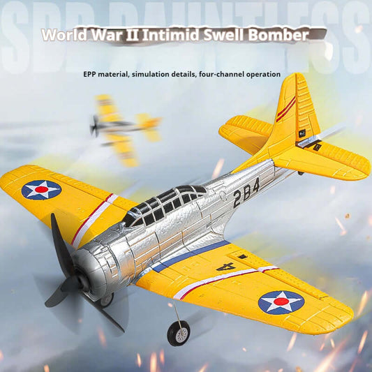 QF012 SBD Dauntless 4CH Brushless RC Warplane with Gyro & One-Key Stunts - www.Shopthatapp.com