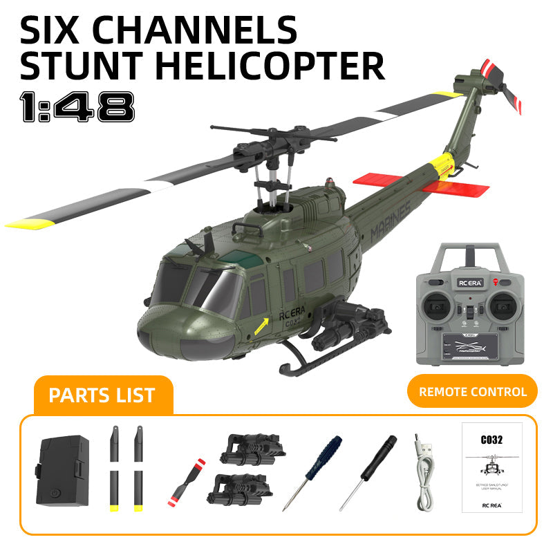 RC ERA C032 UH-1 Huey 6CH RC Helicopter with Smart Positioning & 3D Stunt Flight - www.Shopthatapp.com