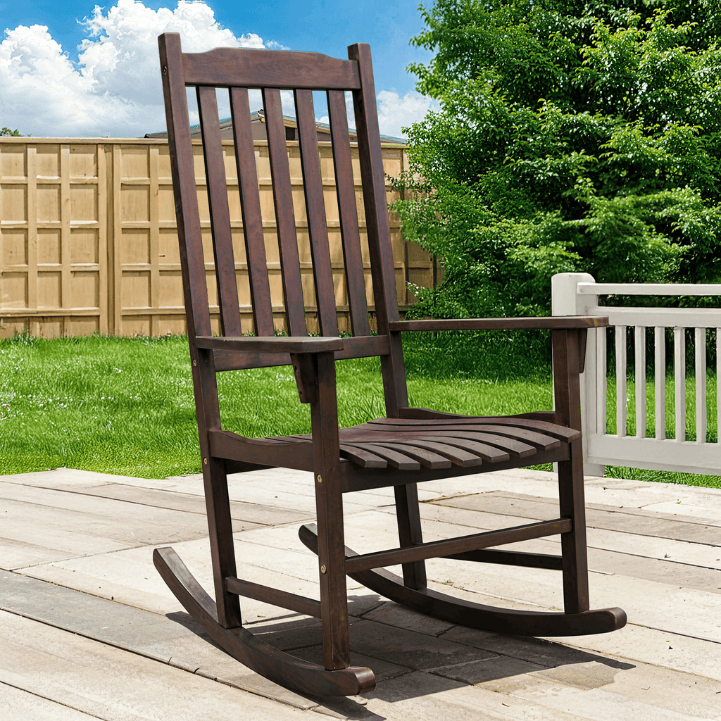 Tranquillo Oasis Wooden Rocking Chair for Patio, Porch, or Indoor Use - www.Shopthatapp.com
