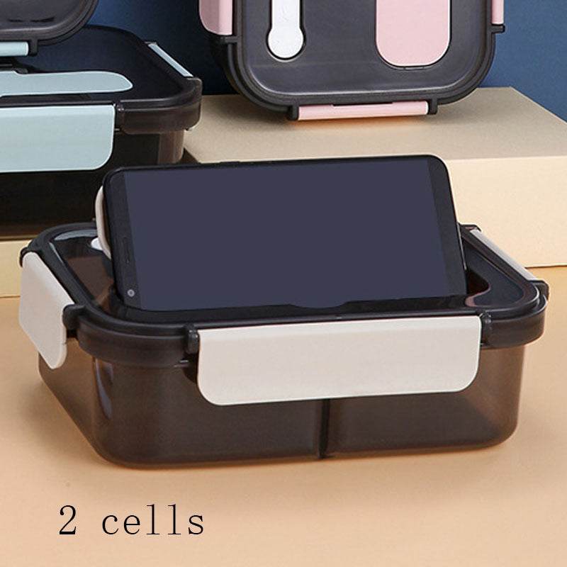 Portable Kids Bento Plastic Lunch Box with Cutleries - www.Shopthatapp.com