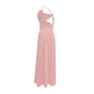 Elegant V Neck Summer Maxi Slit Dress Spaghetti Strap High Slit Long Dress - www.Shopthatapp.com