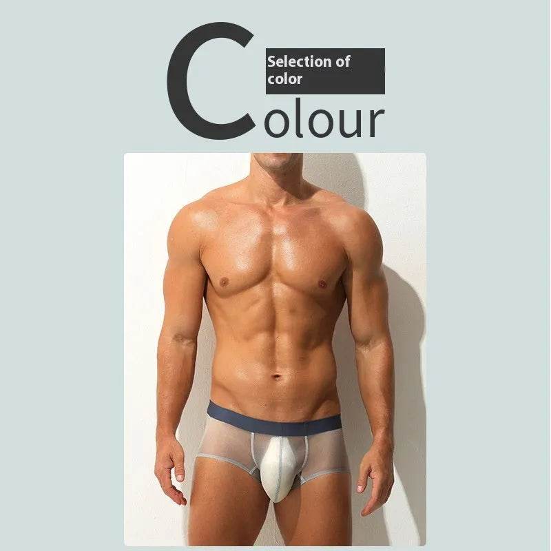 Underwear Men's Boxers Brief Ultra-thin Transparent Ice Silk Low Waist - www.Shopthatapp.com