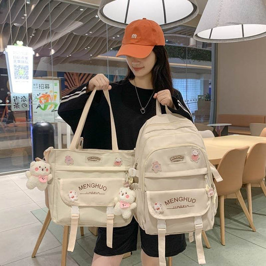 2pcs Large Capacity School College Girls Backpack Shoulder Bag - www.Shopthatapp.com
