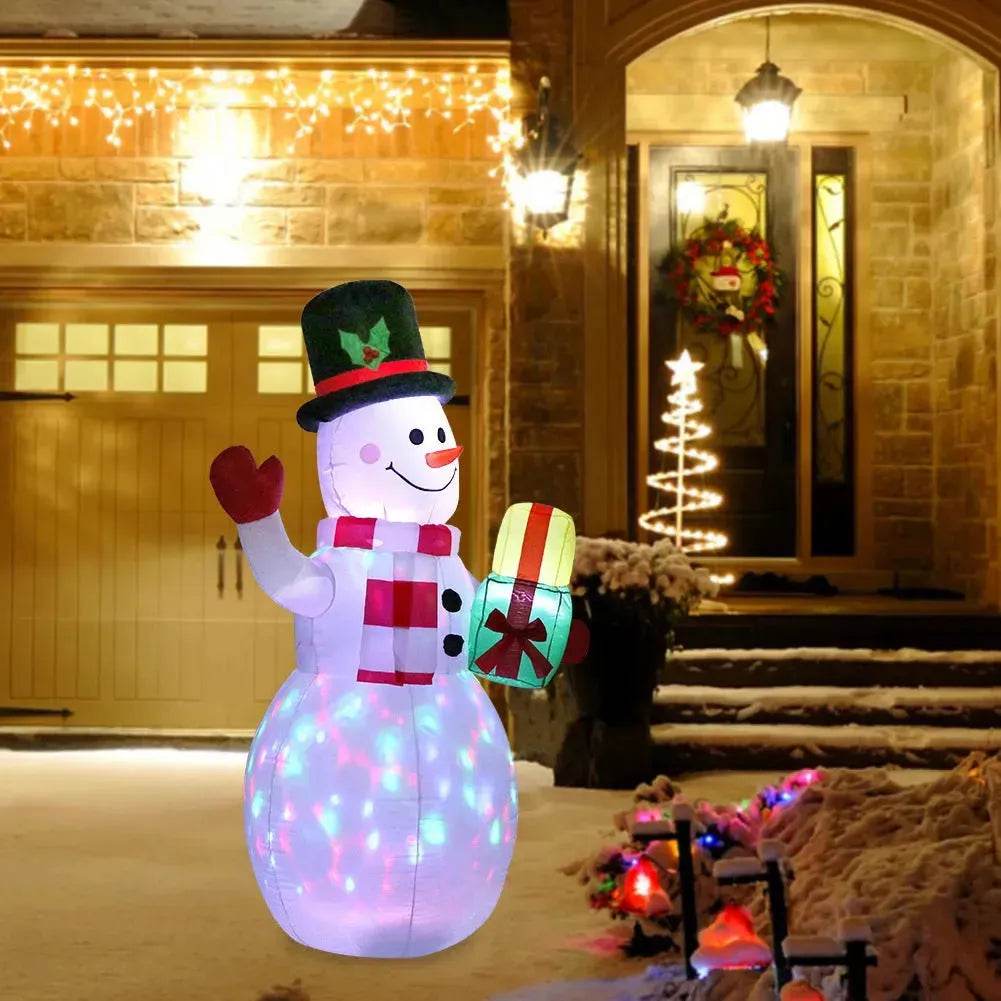 Christmas LED Lights Glowing Santa Tree Snowman Inflatable Doll Outdoor Yard Garden Decor - www.Shopthatapp.com