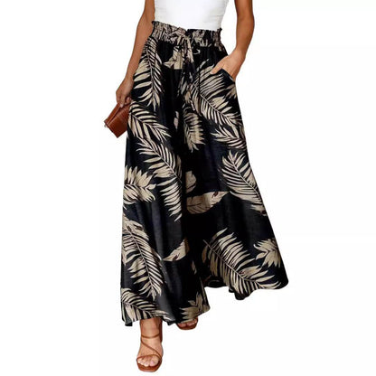 Printed Comfortable Casual High Waist  Wide-leg Floral Palazzo Trousers women - www.Shopthatapp.com